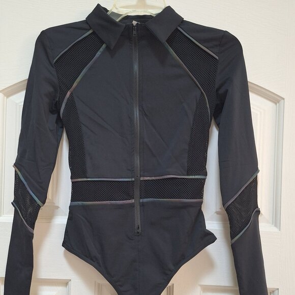 Slightly Defective iHeartRaves Dark Meets Light Rainbow Reflective Bodysuit - Picture 1 of 13